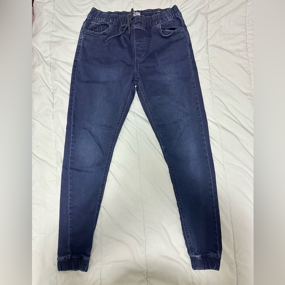 Dark Blue Denim Jogger Pants